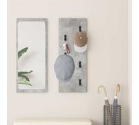 vidaXL Appendiabiti da Parete Grigio Cemento in Legno Ingegnerizzato 30 x 1.5 x 80 cm, Design Moderno Salvaspazio, Finitura Matterica, Ganci per Cappotti, Cappelli e Borse, Perfetto per Ingresso/Cor