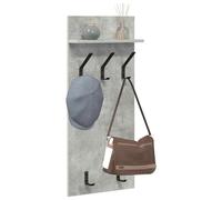 vidaXL Appendiabiti a Muro Grigio Cemento 90 x 40 x 10 cm, Organizer da Muro per corridoio, attaccapanni Rettangolare, Design Moderno, salvaspazio, Pratico