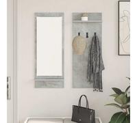 vidaXL Appendiabiti a muro A parete Grigio cemento 70 x 10 x 90 cm