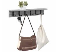 vidaXL Appendiabiti a Muro Grigio Sonoma 60 x 10.5 x 10.5 cm, Mensola per corridoio, Organizer da Parete, Storage Moderno, Ganci, Appendiabiti e Porta Chiavi