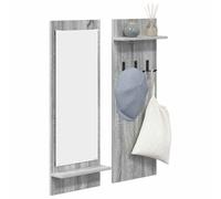 vidaXL Appendiabiti da Parete in Grigio Sonoma - Legno ingegnerizzato, 70 x 10 x 90 cm. Ha mensole e Ganci robusti per riporre Tutto in casa, Perfetti per l'ingresso. Il Design è Moderno e minimalis