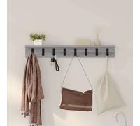 vidaXL Appendiabiti da Parete 80 x 10,5 cm in Grigio Sonoma, Fatto in Legno ingegnerizzato. Ha Ganci in Metal e Una mensola per stoccare Le tue Cose. Perfetto per Interni, Super Facile da Pulire e i