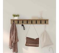 vidaXL Attaccapanni da Muro in Rovere Artisan 80x10,5x10,5 cm in Legno ingegnerizzato, dal Design Moderno e salvaspazio, con Ganci e mensole. Un Organizer Elegante per l'ingresso, con Finitura Opaca