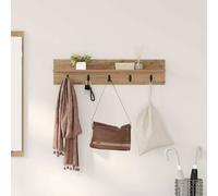 vidaXL Appendiabiti a Muro Rovere Artigianale 80 x 10.5 x 18 cm, Mobili per Ingresso, Ganci Moderni, Storage Pratico, Organizer Versatile, scaffale per Parete, Decorazione Elegante