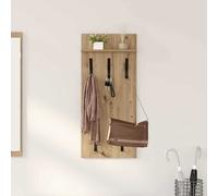 vidaXL Appendiabiti a muro A parete Rovere artigianale 40 x 10 x 90 cm