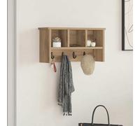 vidaXL Appendiabiti a muro A parete Rovere artigianale 50 x 16 x 26 cm