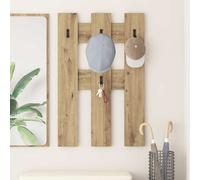 vidaXL Appendiabiti a muro A parete Rovere artigianale 65 x 3 x 100 cm