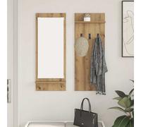vidaXL Appendiabiti a muro A parete Rovere artigianale 70 x 10 x 90 cm