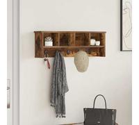 vidaXL Appendiabiti a muro A parete Rovere fumé 75 x 16 x 26 cm