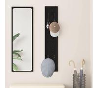vidaXL Appendiabiti a muro Rovere Nero 20 x 1,5 x 100 cm, Appendiabiti da parete, unità moderna per riporre, scaffali pratici, ganci salvaspazio, design contemporaneo