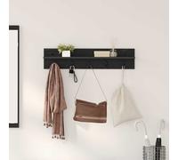 vidaXL Appendiabiti a muro A parete Rovere Nero 80 x 10,5 x 18 cm