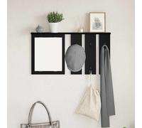 vidaXL Appendiabiti a muro A parete Rovere nero 85 x 10 x 45 cm