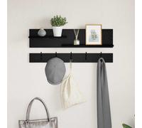 vidaXL Appendiabiti a muro A parete Rovere Nero 90 x 15 x 36 cm