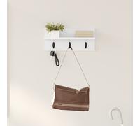 vidaXL Appendiabiti a muro Bianco 40 x 10.5 x 18 cm Legno multistrato