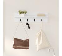 vidaXL Appendiabiti a muro Bianco 60 x 10.5 x 18 cm Legno multistrato