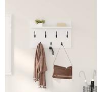 vidaXL Appendiabiti da Muro con ripostiglio, Bianco in Legno ingegnerizzato, 60 x 40 x 12 cm, con Ganci e mensole. Stile Moderno, per Uso Interno, Installazione Personalizzabile per corridoi, Design