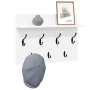 vidaXL Appendiabiti da Muro con ripostiglio, Bianco in Legno ingegnerizzato, 60 x 40 x 12 cm, con Ganci e mensole. Stile Moderno, per Uso Interno, Installazione Personalizzabile per corridoi, Design