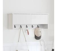 vidaXL Appendiabiti a muro Bianco 80 x 20 x 30 cm Legno multistrato