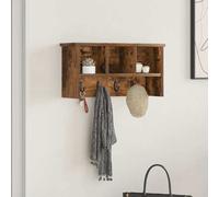 vidaXL Appendiabiti a muro con lo scaffale Rovere fumo 50 x 16 x 26 cm