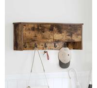 vidaXL Appendiabiti da Parete in Rovere fumè, in Legno ingegnerizzato, 80x20x30 cm. Ha Una Porta a Cerniera e Ganci. È Pensato per Uso Interno, Facile da Pulire, con Un Design Moderno. Supporta Fino