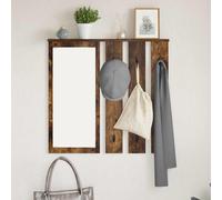 vidaXL Appendiabiti a muro con lo scaffale Rovere fumo 84 x 10 x 80 cm
