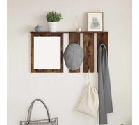 vidaXL Appendiabiti a muro con lo scaffale Rovere fumo 85 x 10 x 45 cm