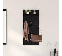 vidaXL Appendiabiti a muro con lo scaffale Rovere Nero 40 x 10 x 90 cm