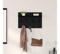 vidaXL Appendiabiti a muro con lo scaffale Rovere Nero 60 x 40 x 12 cm