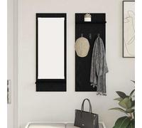vidaXL Appendiabiti a muro con lo scaffale Rovere Nero 70 x 10 x 90 cm