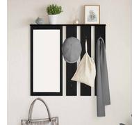 vidaXL Appendiabiti a muro con lo scaffale Rovere nero 84 x 10 x 80 cm