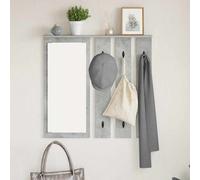 vidaXL Appendiabiti a muro con specchio Grigio cemento 84 x 10 x 80 cm