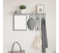 vidaXL Appendiabiti a muro con specchio Grigio cemento 85 x 10 x 45 cm