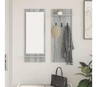 vidaXL Appendiabiti da Parete in Grigio Sonoma - Legno ingegnerizzato, 70 x 10 x 90 cm. Ha mensole e Ganci robusti per riporre Tutto in casa, Perfetti per l'ingresso. Il Design è Moderno e minimalis