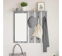 vidaXL Appendiabiti a muro con specchio Grigio sonoma 84 x 10 x 80 cm