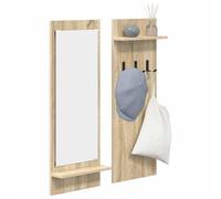vidaXL Appendiabiti a Muro - Rovere Sonoma - Legno ingegnerizzato - 70 x 10 x 90 cm - per Uso Interno - Marrone - Resistente all'abrasione - Design Moderno - Salvaspazio - Include Pannelli, Ripiani