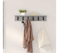 vidaXL Appendiabiti da Parete in Legno Grigio Cemento, 60 x 10.5 cm, con Ganci e Ripiani. Perfetto per Tenere in Ordine l'ingresso, dal Design Moderno, è Una Soluzione Pratica per Il corridoio.