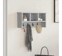 vidaXL Attaccapanni da Muro in Legno Grigio Sonoma, 50 x 16 x 26 cm. Ha Un Design Moderno, con mensola e Ganci in Metallo. Ottimo per Interni, Perfetto Come organizzatore per Il corridoio e per ripo