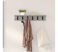 vidaXL Appendiabiti a Muro Grigio Sonoma 60 x 10.5 x 10.5 cm, Mensola per corridoio, Organizer da Parete, Storage Moderno, Ganci, Appendiabiti e Porta Chiavi