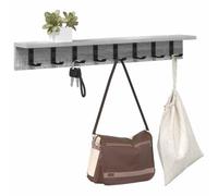 vidaXL Appendiabiti da Parete 80 x 10,5 cm in Grigio Sonoma, Fatto in Legno ingegnerizzato. Ha Ganci in Metal e Una mensola per stoccare Le tue Cose. Perfetto per Interni, Super Facile da Pulire e i