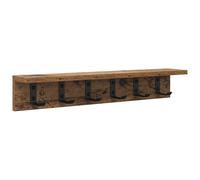 vidaXL Appendiabiti a Muro in Legno Riciclato con Ganci in Metallo, 60 x 10,5 cm, Stile Moderno. È Perfetto per l'ingresso, ha Una Finitura Opaca e Si pulisce Facilmente. Serve Anche Come Mobile per