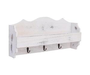 vidaXL Appendiabiti a Muro Ingresso Elegante Robusto Moderno Ripiano e Ganci Attaccapanni da Parete Bianco 50x10x23 cm in Legno di Paulownia
