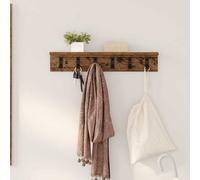 vidaXL Appendiabiti a Muro in Legno Riciclato con Ganci in Metallo, 60 x 10,5 cm, Stile Moderno. È Perfetto per l'ingresso, ha Una Finitura Opaca e Si pulisce Facilmente. Serve Anche Come Mobile per