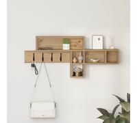 vidaXL Appendiabiti a muro rovere artigianale 100 x 12 x 43.5 cm