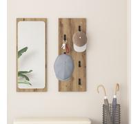 vidaXL Appendiabiti a muro rovere artigianale 30 x 1.5 x 80 cm