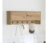 vidaXL Appendiabiti a muro Rovere artigianale 80 x 20 x 30 cm