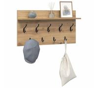 vidaXL Appendiabiti da Muro in Legno ingegnerizzato, 80 x 40 x 12 cm, Design Moderno con Ganci pratici. Superficie Resistente all'abrasione, Perfetto per organizzare Il corridoio. Installazione pers