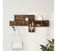 vidaXL Appendiabiti a muro Rovere fumo 100 x 12 x 43.5 cm