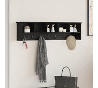 vidaXL Appendiabiti a muro Rovere Nero 100 x 16 x 26 cm