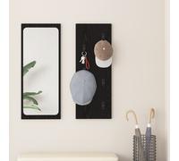 vidaXL Appendiabiti a muro Rovere nero 30 x 1.5 x 80 cm