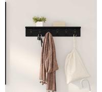 vidaXL Appendiabiti a muro Rovere Nero 60 x 10,5 x 10,5 cm